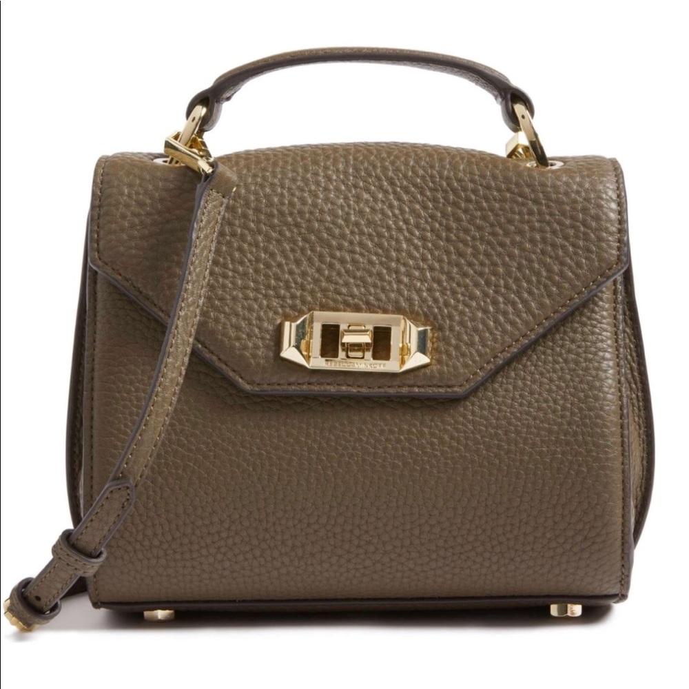 Rebecca Minkoff BLACK Top Leather Handle Satchel